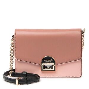 Kate Spade Neve Leather‎ Convertible Flap Shoulder Bag Pink Two-Tone Designer